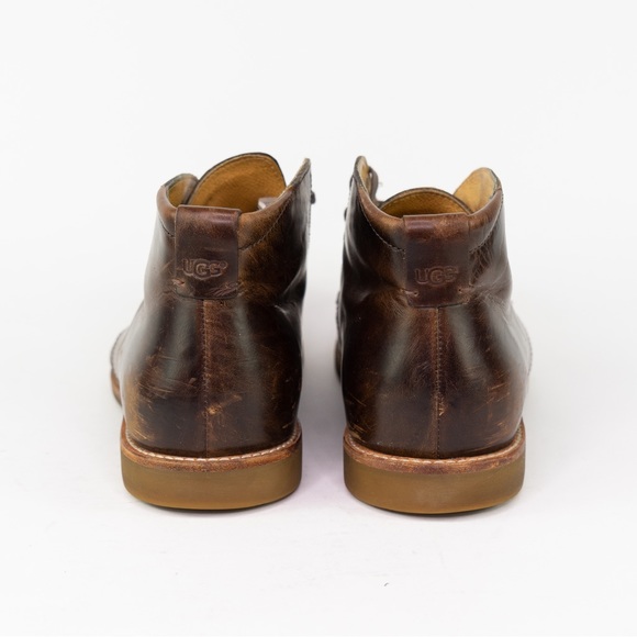 UGG Boots Via Lungarno Leather Moc Toe Ankle Chukka Boot Brown Mens Size US 11 - Picture 3 of 10